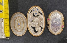 VTG Sterling Silver overlay Concho W/Stones New Old Stock~ Qty 3 picture