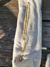 Mother Of Pearl With 18ct Gold Plated Chain, Ladder Rosary. picture