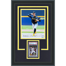 Paul Skenes Graded Rookie Card Deluxe Framed with Pittsburgh Pirates 8x10 Photo picture