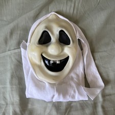 VTG Gen 1 SCREAM White Shroud Goofy Ghost Face Mask Fun World Div Halloween picture