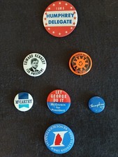 1968 Democratic Convention Chicago Button Collection McGovern Humphrey Kennedy picture
