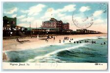 1907 People Bathing Scene Waves Virginia Beach Virginia VA Posted Hotel Postcard picture