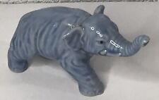 Cute Vintage Porcelain Ceramic Elephant Figurine Made In Japan Small Trunk picture
