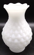 quilted diamond pressed milk glass lamp chimney shade 50s vintage picture