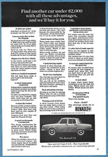 1967 AD for the RENAULT 10 Automobile ~ Under $2,000 ~ Plus 3 Free Bonus Ads picture