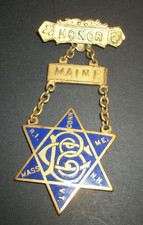 Antique N.E.O.P. New England Order of Protection Medal Maine Honor Medal PINBACK picture