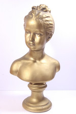 Vintage Plaster Bust Young Girl Louise Brongniart After Houdon 16 Inch Statue picture