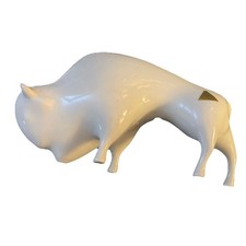 Royal Dux Porcelain Bull Figurine White Porcelain Figurine picture