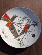 Vintage H. Edward Winter Signed Enamel Plate Abstract Mid-Century Modern 8 Inch picture