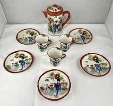 Vintage Japanese Kutani Hand Painted Eggshell Porcelain Partial Tea Set picture