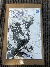 ABSOLUTE SUPERMAN #21 SDCC B&W SKETCH 2x Signed Jim Lee Álex Sinclair picture