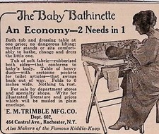 1925 Antique Print Ad Baby Bathinette E. M. Trimble Furniture Good Housekeep Dec picture