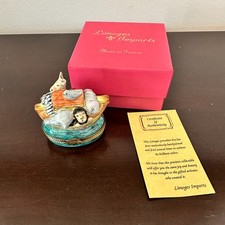 Limoges Imports Made in France Noah's Ark Hinged Box with Green Base Box picture