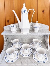 Vintage Castleton Independence Ironstone Blue White 13-Piece Coffee Set Japan picture