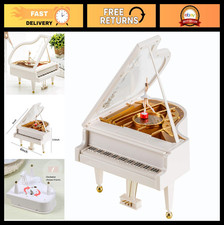Hvogvok Ballerina Music Box，Piano Music Box for Women Girls White Valentine's Da picture