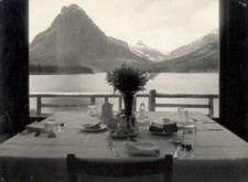 View from Many Glaciers Hotel Montana United States of America 192 .. Old Photo picture