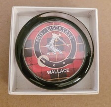 Scottish Wallace Family Clan Crest  - Glass Paper Weight Tartant picture