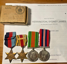 Original WW2 British Medals - 8th Battalion Royal Fusiliers - KIA Tunisia picture