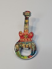 Austin Texas Travel Souvenir Magnet Guitar Shaped Bottle Opener picture