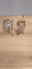 Glass Elephant Figurines Set Of 2 Clear Gold Red Multicolor Tabletop Decor picture