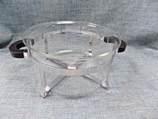 VTG BODUM GLASS SERVING BOWL HOT COLD CHROME STAND MCM RETRO Danish Design picture