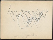 Johnnie Johnston d1996 signed autograph 4x6 Album Page American Actor & Singer picture