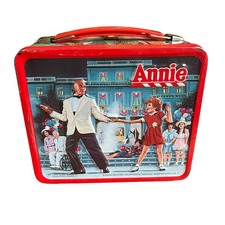 Vintage 1981 Annie Metal Lunch Box Aladdin Industries Movie Memorabilia Red picture