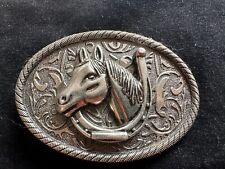 LUCKY HORSE SHOE BELT BUCKLE RODEO COWGIRL COSTUME picture