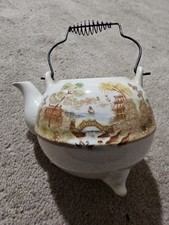 Vintage 20s-30s Oriental Japan Porcelain Teapot Hand Painted picture