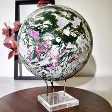 18.38lb Rare Aquatic Plants Agate Crystal Sphere water grass Moss agate Ball picture