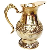 DSH Pure Brass Jug Pitcher Handcrafted Embossed Design Mughlai Style Water Jug. picture