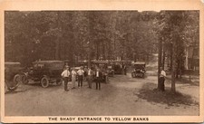 Postcard Iowa Polk County Runnells Entrance to Yellow Banks Old Cars 1920s V43 picture