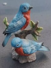 Small  Homco Classic Porcelain Blue Birds Figurine - 1400 Made in Taiwan picture