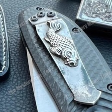 1 Pc Custome Made 925 Silver koi 3-Hole Pocket Clip for Benchmade Emerson ZT picture