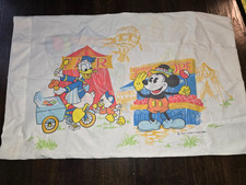 Vtg Walt Disney Pillowcase Mickey, Minnie, Donald Duck & Goofy Fair Circus picture
