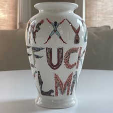 SUPREME Alphabet F-Word White Ceramic Printed Vase SS'18  picture