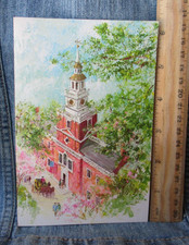 INDEPENDENCE HALL PHILADELPHIA PA VINTAGE GREETING CARD New Old Stock 1960's M89 picture