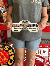 Vintage Style Metal License Plate Topper Niagara Falls NOT Porcelain Made USA picture