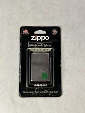 Zippo Windproof Lighter A Bit O' Luck with Green Four Leaf Clover Logo #24007 picture