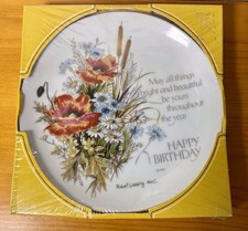 Vintage 1985 Lasting Memories Porcelain Happy Birthday Plate Robert Laessig picture