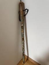 Authentic Vintage Alpine Hiking Staff Walking Stick 56 Original Badges Stick Nails picture