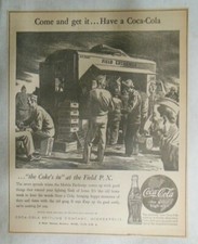 Coca-Cola ad: Fantastic Artwork from 1940's 10 x 12 inches Coke at Field PX picture