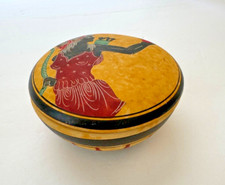Greek Trinket Box  Small Handmade Clay Ancient Greek Goddess picture