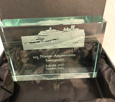Holland America Nieuw Amsterdam  Ship Inaugural July 4, 2011 Etched Crystal picture