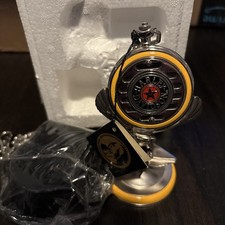 Franklin Mint Harley-Davidson Fat Boy Motorcycle Pocket Watch Pristine New picture