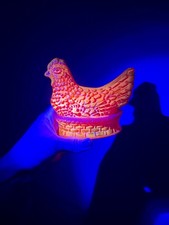 Rare vintage amberina glass hen on nest picture