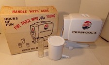 Vintage 1960s Pepsi Cola Toy Soda Dispenser + Original Box & 4 Glasses WORKS picture