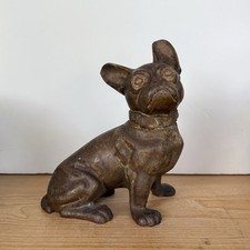 Antique Hubley Cast Iron French Bulldog Doorstop Frenchie picture