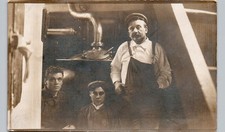 WORK CREW INTERIOR SHOT c1910 postcard portrait real photo rppc steam factory picture