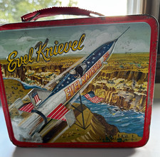Vintage 1974 Aladdin Evel Knievel Metal Lunchbox no thermos  picture